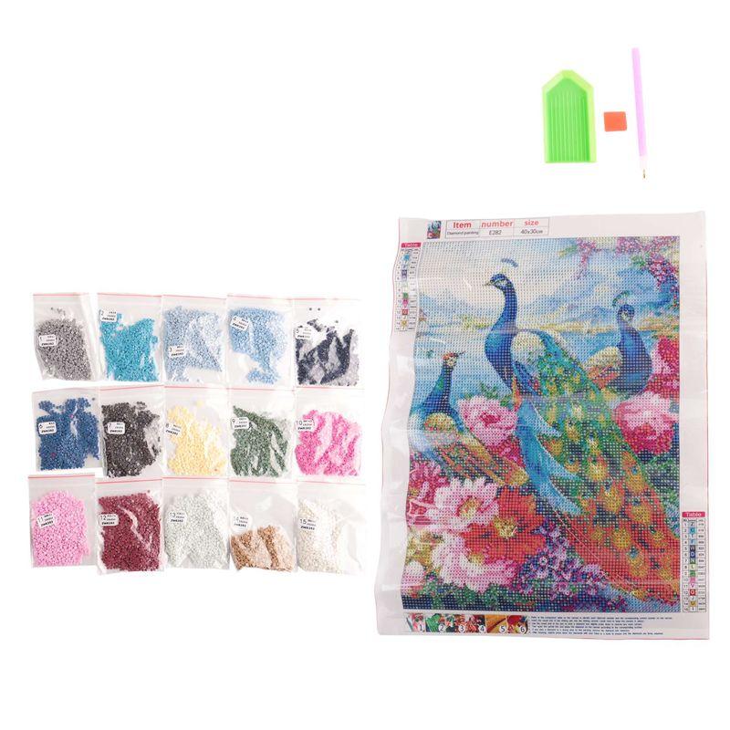 

M-Modern-Round Diamond Full Diamond Diamond Painting Set Living Room Dining Room Decoration Painting Peacock And Flower