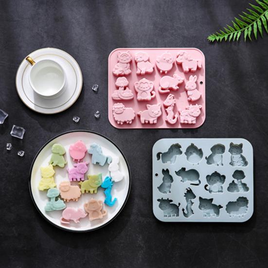 12 Zodiac Silicone Ice Mold Chocolate Dessert Making Mold Flexible Ice Maker 12 Cavity Popsicle Molds for Halloween Party Drinks