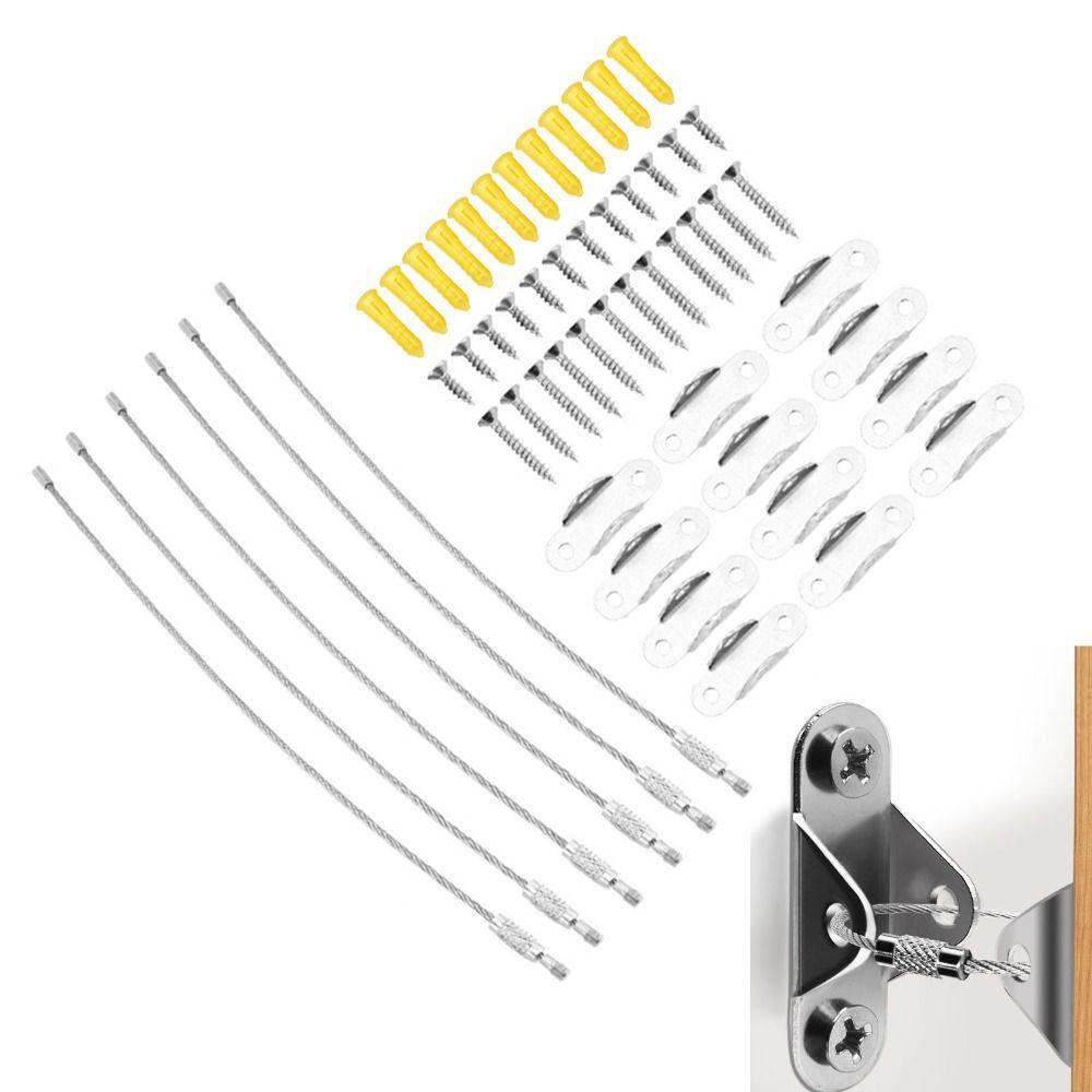 6pcs Adjustable Furniture Anchors Stainless Steel Furniture Wall Anchor  Dorm