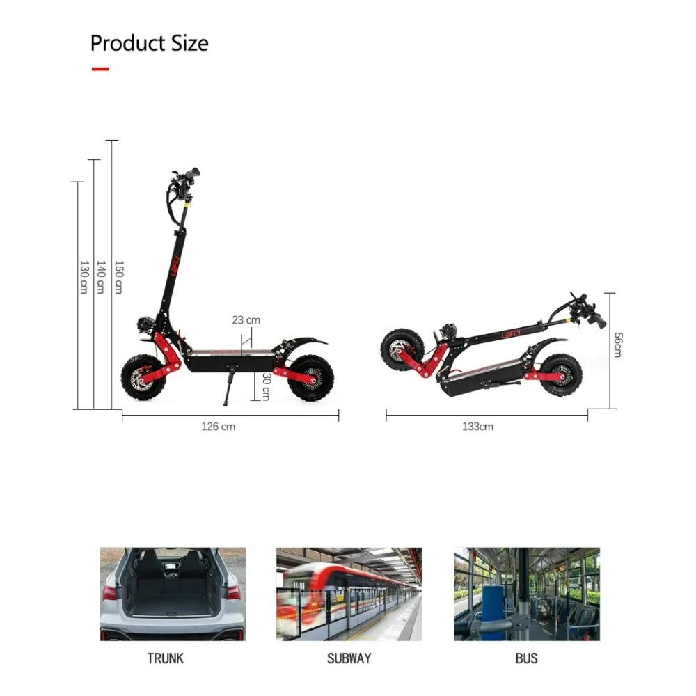 2025 EU-Certified RS7 Hot Sale 3800W Dual Motor 52V 38AH Electric Scooter 80KM/H Top Speed 70KM Range Foldable for Ultimate Mobi
