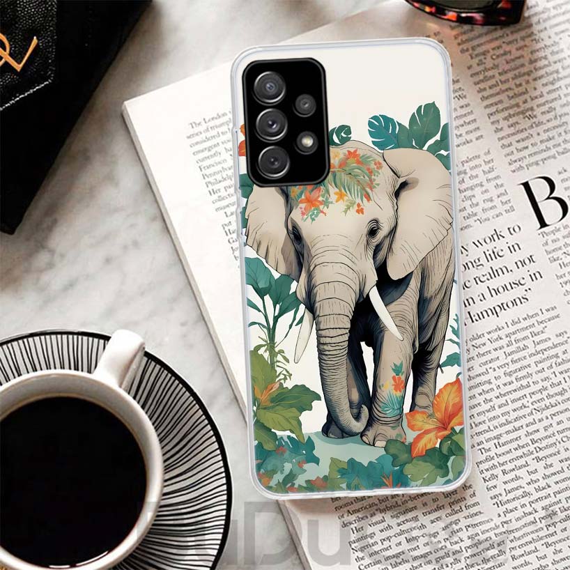 Elephant Mandala Aztec Cover For Samsung Galaxy A52 A42 A32 A22 A12 A50 A51 Phone Case A70 A71 A40 A41 A30S A31 A20E A21S A10S G