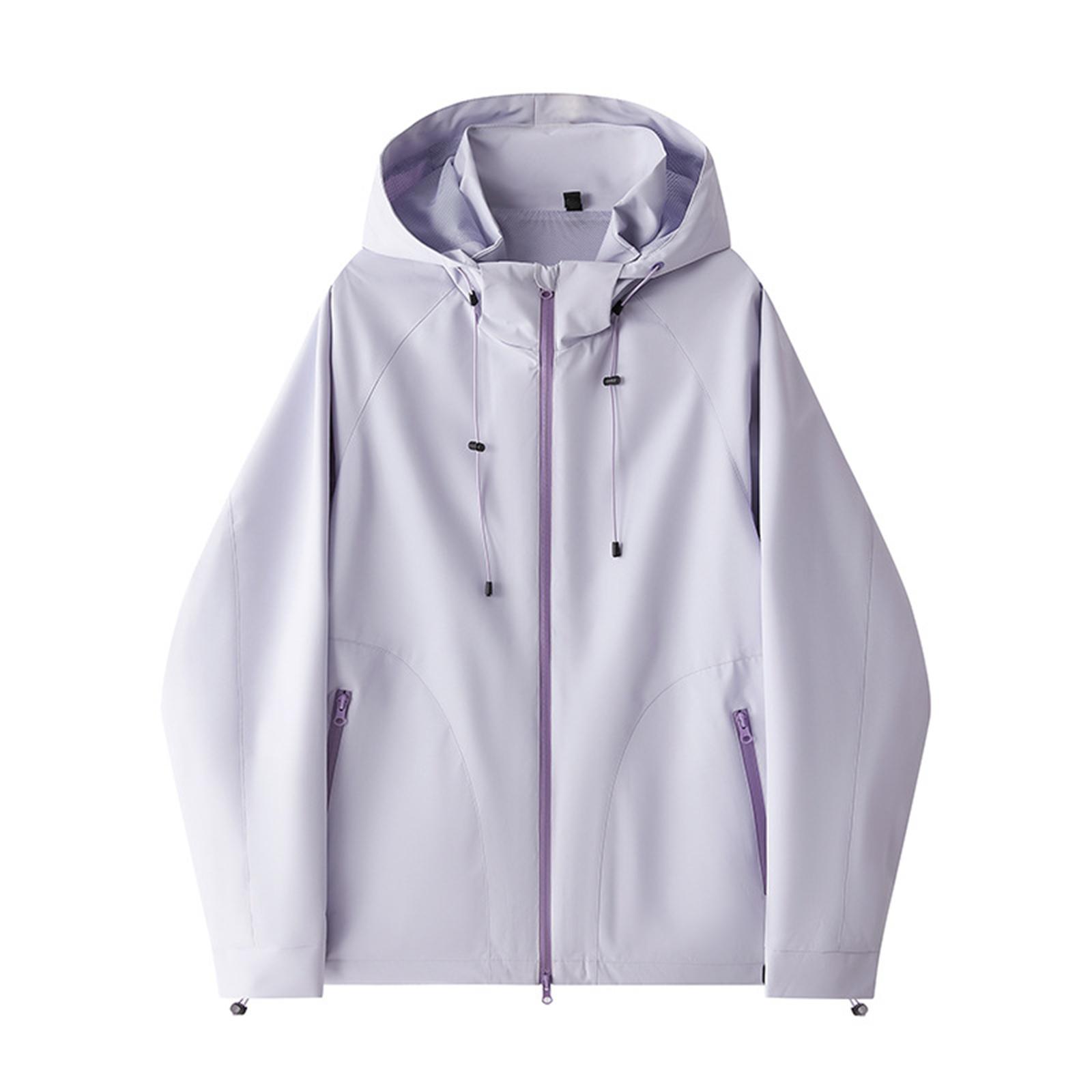 

Мужская однотонная куртка-спецовка с капюшоном, повседневная спортивная куртка для альпинизма и активного отдыха M фиолетовый