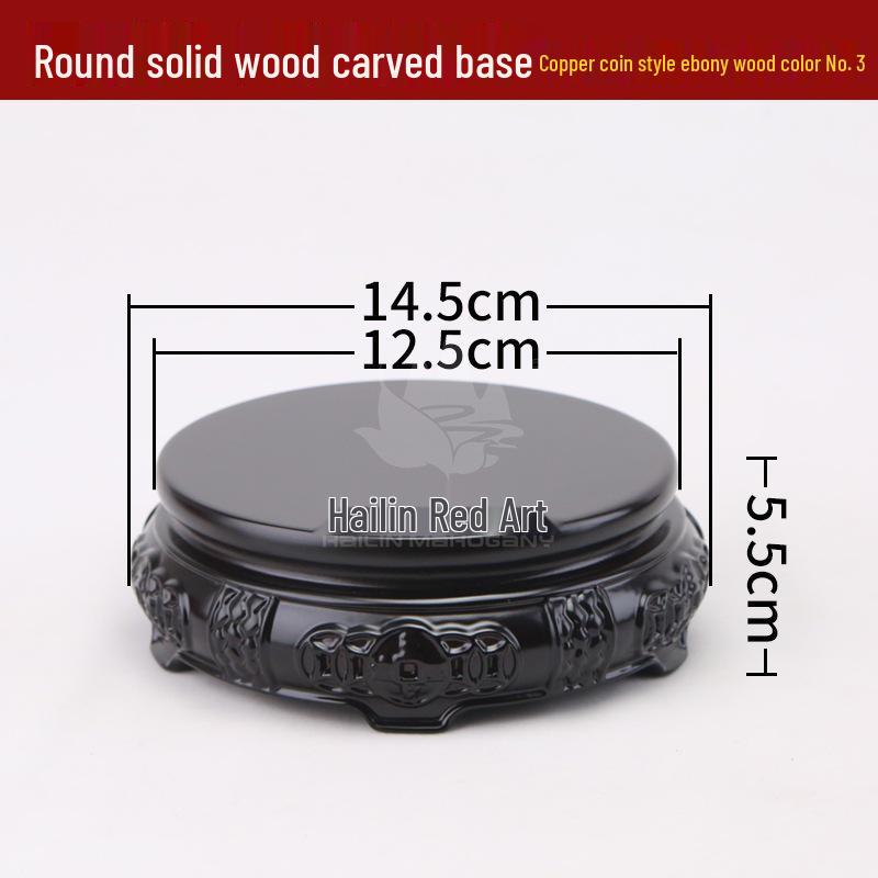 Rosewood Carved Flower Arrangement Bonsai Vase with Ebony Buddha Statue Holder.