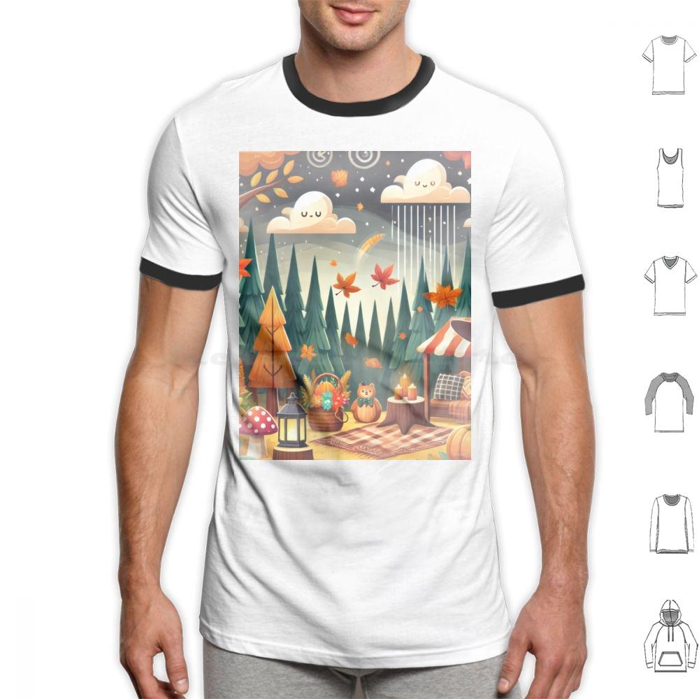 Enchanted Autumn Forest T Shirt Men Women Kids 6xl Autumn Fall Forest Enchanted Whimsical Seasonal Leaves Nature Cozy Cute