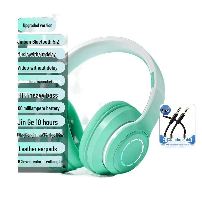 2025 Bluetooth Over-Ear Headphones for Female Students: Stylish Wireless Earmuff Headset