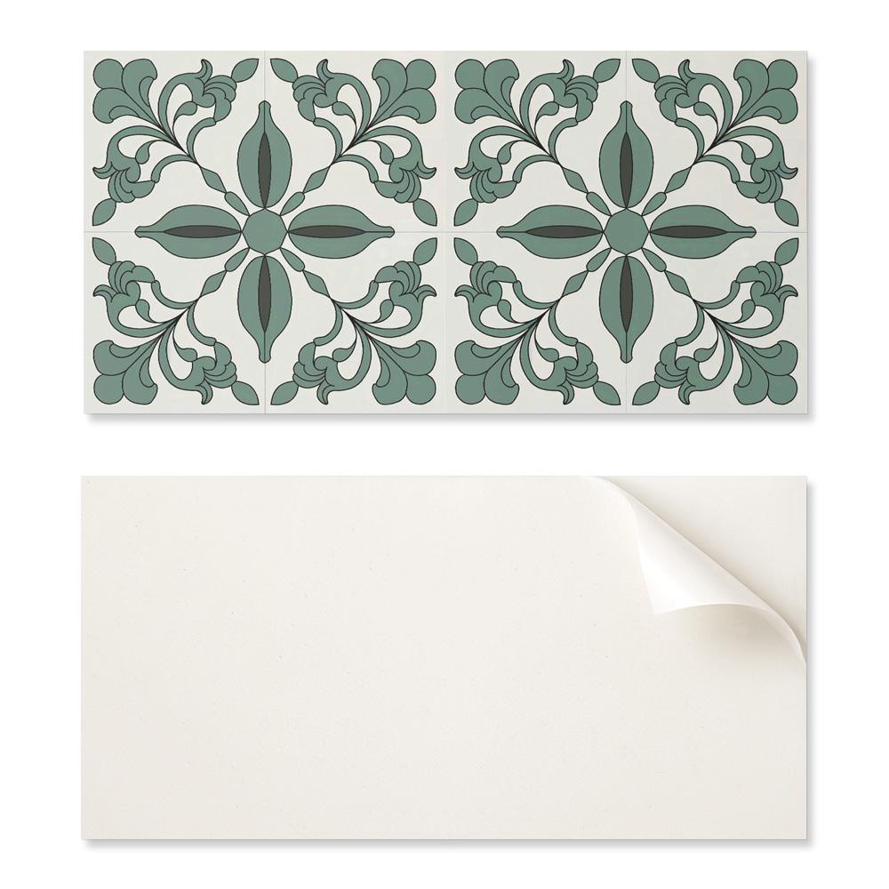 Vinyl Decorative Panel with Graphics for Kitchen or Bathroom 100x50 cm Elegant Plant Pattern