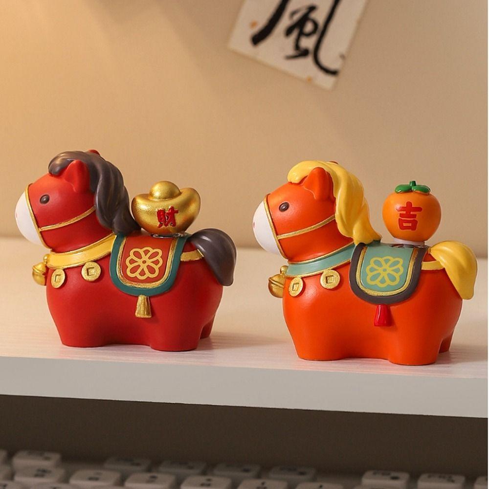 Vivid Design Horse Shape Ornament Unique Zodiac Horse Figurines  Spring Festival