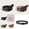 Pu Leather Womens Belt With Star Decor And Pin Closure For Office And Weekend Wear