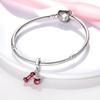 Original Charmscopper Red Fitness Equipment Dumbbell Beads Fit Charms Platabracelets For Women Jewelry Making Gifts