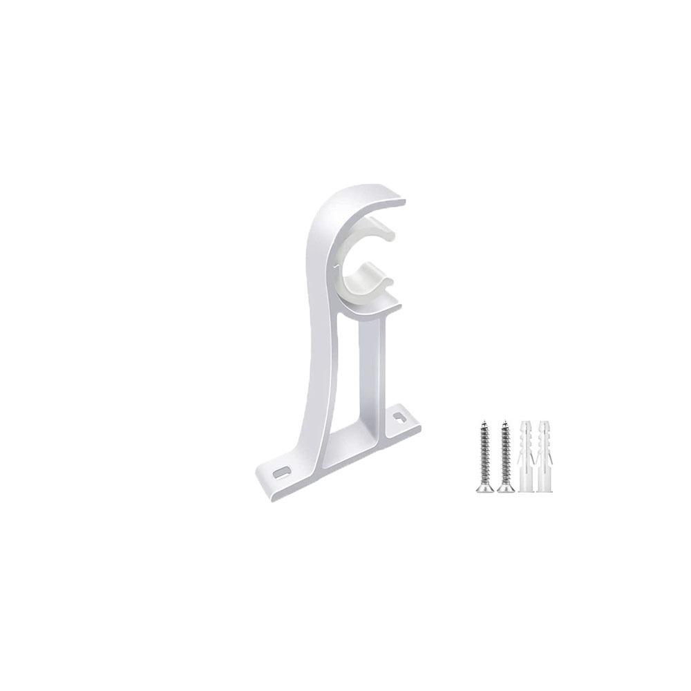 Single Hang Curtain Rod Holder with Screws Aluminum Alloy Roman Rod Bracket Heavy Duty Curtain Fixing Clip Hook