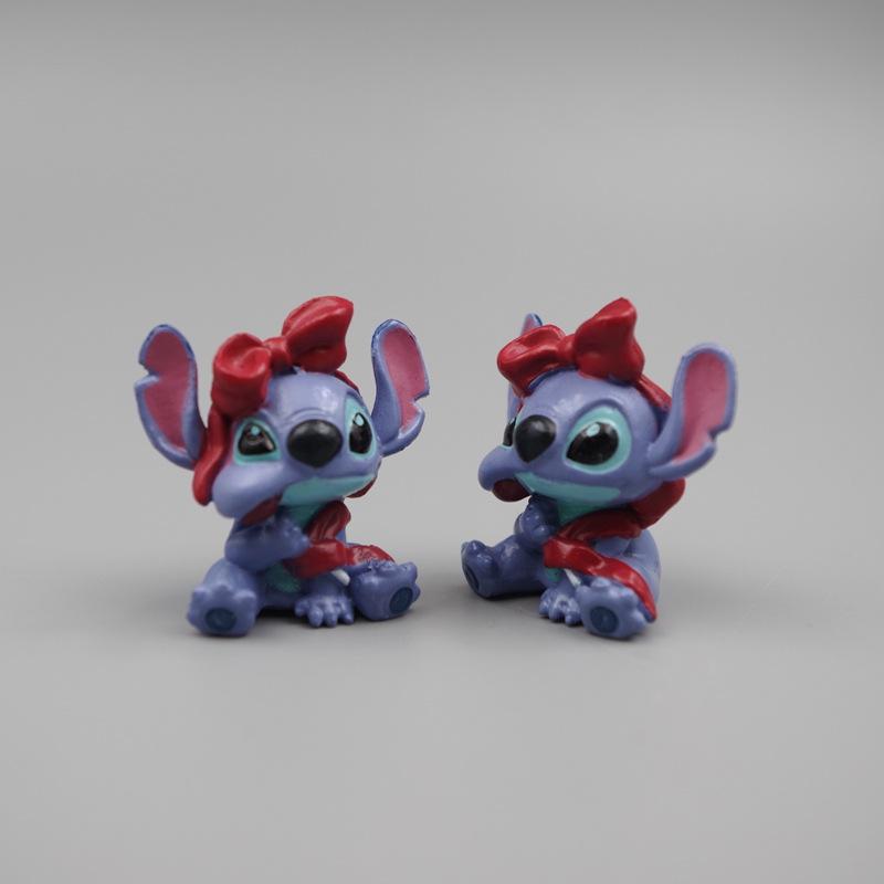 Anime Figure Toy Set Cartoon Mini Stitch Doll Models Cake Decoration Accessories Ornaments Kids Birthday Gifts PVC DIY Kid Friendly Entertaining Fun