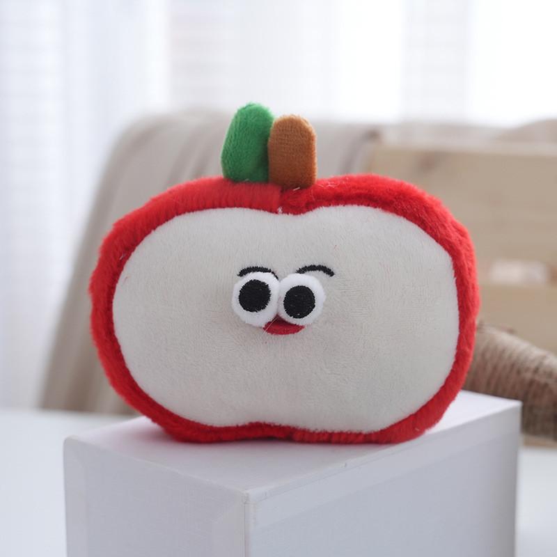 

Sweet Plush Apple Keychain Toy Soft And Lovable Accessory For Bags And Purses Half Apple