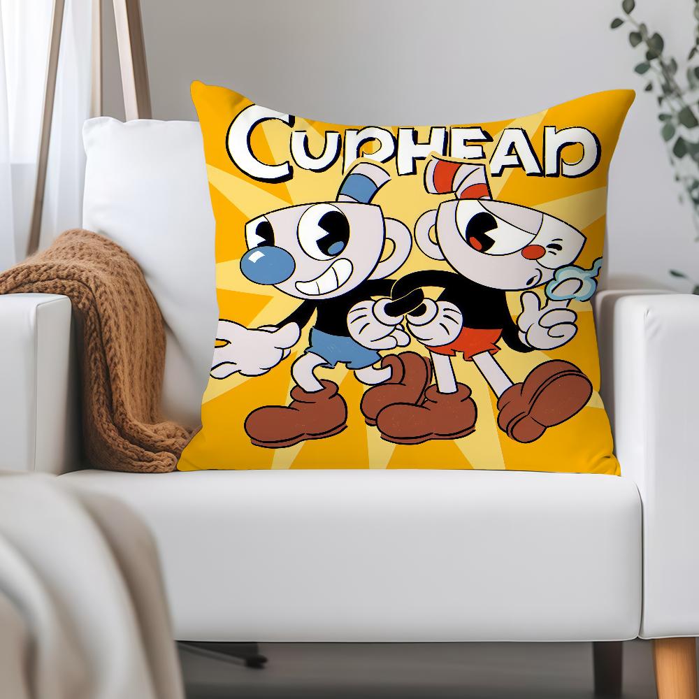 Funny Game C-Cuphead Pillow Case Applicable Space For Guest Rooms Interiors Cars Office House Decoration