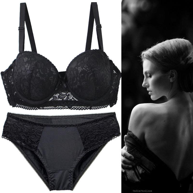 Sexy Stylish Lace Bra and Panty Set Featuring Underwire Push-up Support and Lightweight Skin-friendly Fabric