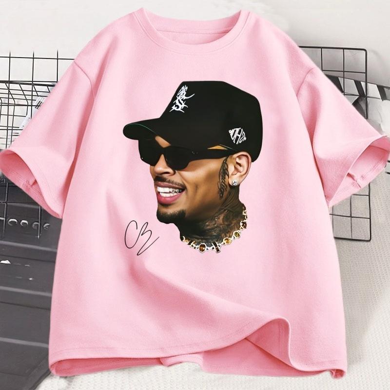 Chris Brown TShirt Breezy Bowl XX Rapper T Shirt Casual Short Sleeve Round Neck Tshirt Concert Music Hiphop Unisex Women Clothing