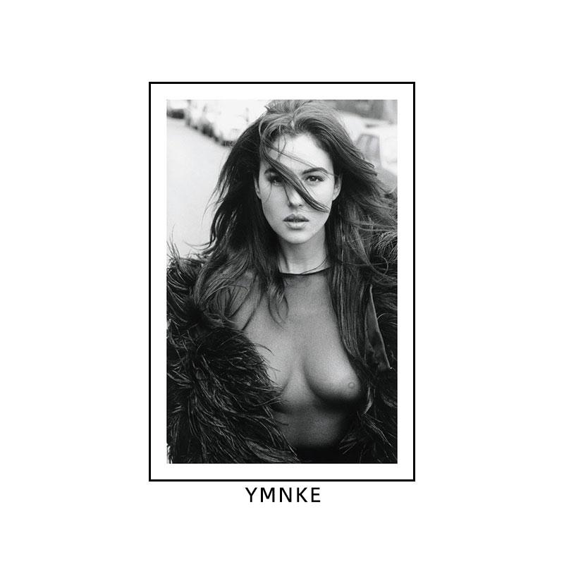 

Черно-белые винтажные плакаты на скандинавскую тему и принты, старые HD-фотографии сексуальной женщины, настенная живопись на холсте, декоративная картина для гостиной 50x70cm No Framed