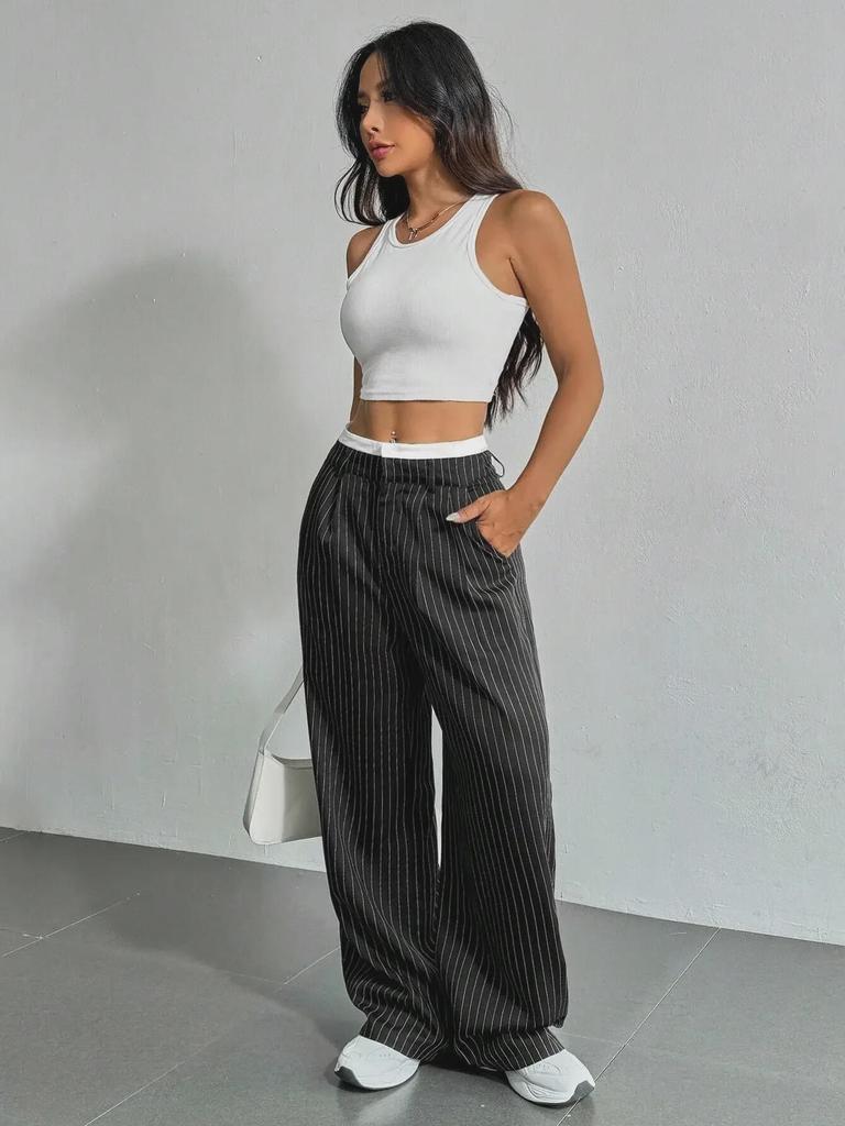 2025 Women's High-Waist Casual Loose Straight Trousers - Japanese & Korean Style for Spring/Summer