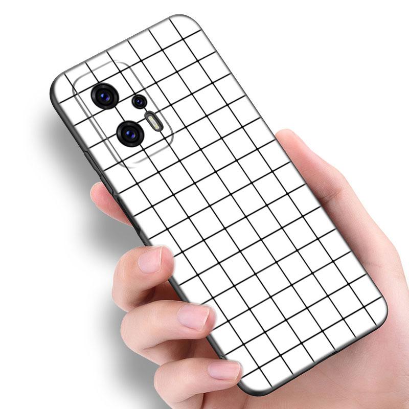Czarne Białe Kraciaste Zebra Etui na Telefon Dla Xiaomi POCO F2 F3 M2 M3 M4 X3 X4 Pro NFC F4 GT 5G F1 X2 C3 C31 C40 M5S TPU Czarny Pokrowiec