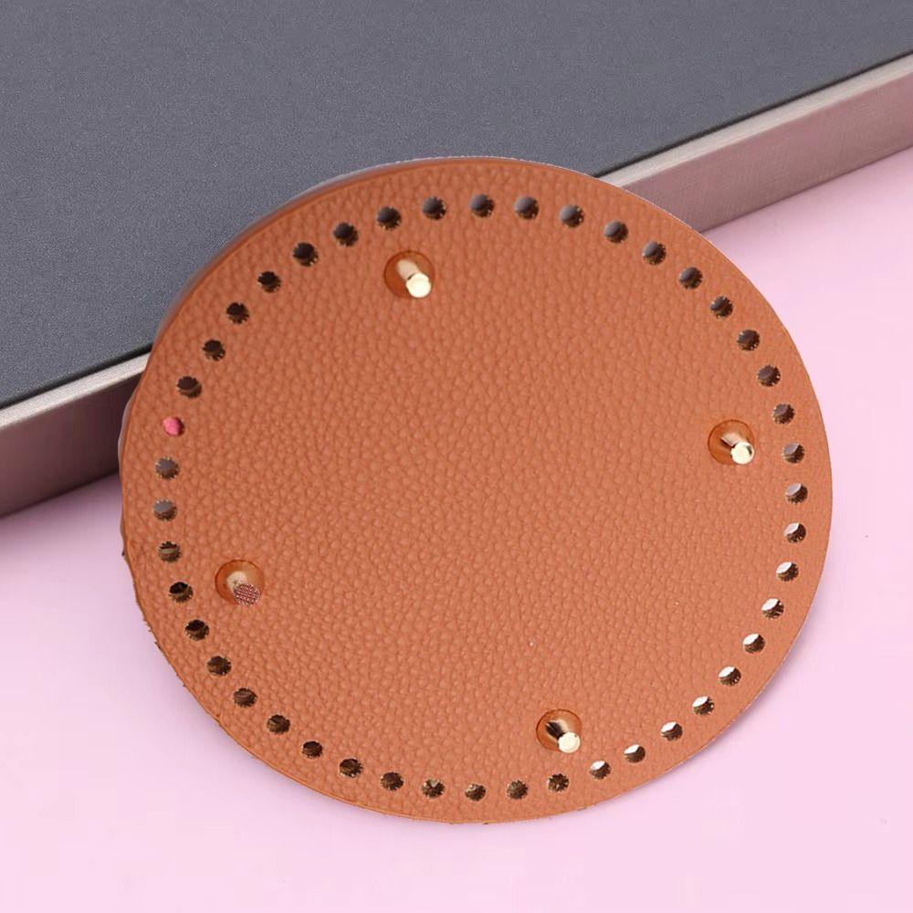 3 Stück/Set Unifarbene Stricktaschenbasis Handgeflochtene Leder-Taschenböden Häkeltaschenherstellung