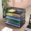 VANRA Document Letter Tray with Mesh A4 Horizontal Letter File Tabletop Storage Document Office Office Pen Tray, 5-Tier Handle, Metal, Size, Case,