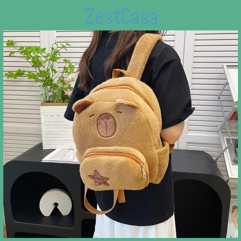 Backpack Plush Capybara Animal Childrens Bag With Adjustable Straps Shoulder