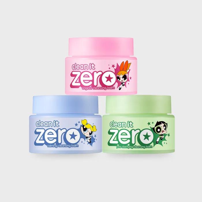 [Powerpuff Girls x Vanillaco] [Exkluzívne 3BALENIE] Clean It Zero Čistiaci balzam - Rôzny set 100mlx3 (Originálny + Póry + Upokojujúci)