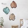 Retro Holz Wandornament 3 Stück Hohl Monstera Blatt Dekoration, Tropische Kunst Hängendes Schild, Dekoratives Geschenk für Einweihung Skulptur mit