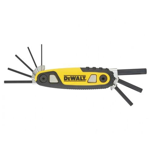 Dewalt Handverktyg Metriskt Vikbart / Låsbart Insexnyckelsats, 8 Delar