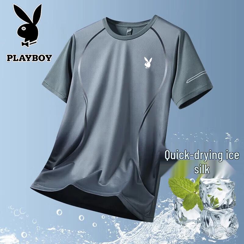 PLAYBOY Men s Ice Silk Quick-Dry T-Shirt 4XL
