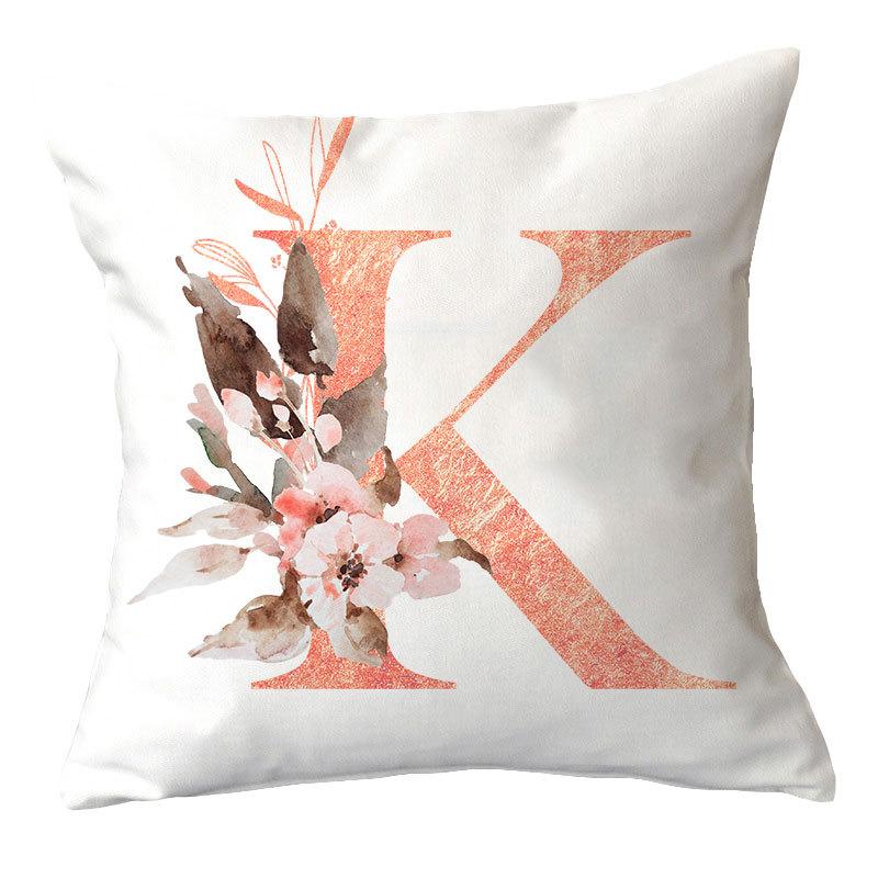 Ins Nordic Pillowcase Pink Letter Cushion Pillowcase Car Sofa Waist Home Furnishing