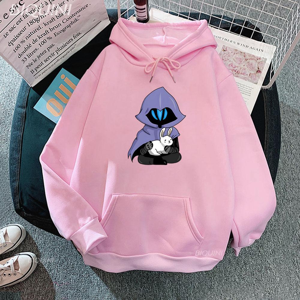 Omen VALORANT Hoodie Men Sweatshirt Vintage HIP HOP Clothes for Teens Students Harajuku Lounge Wear Cartoon Printed Velvet Anime