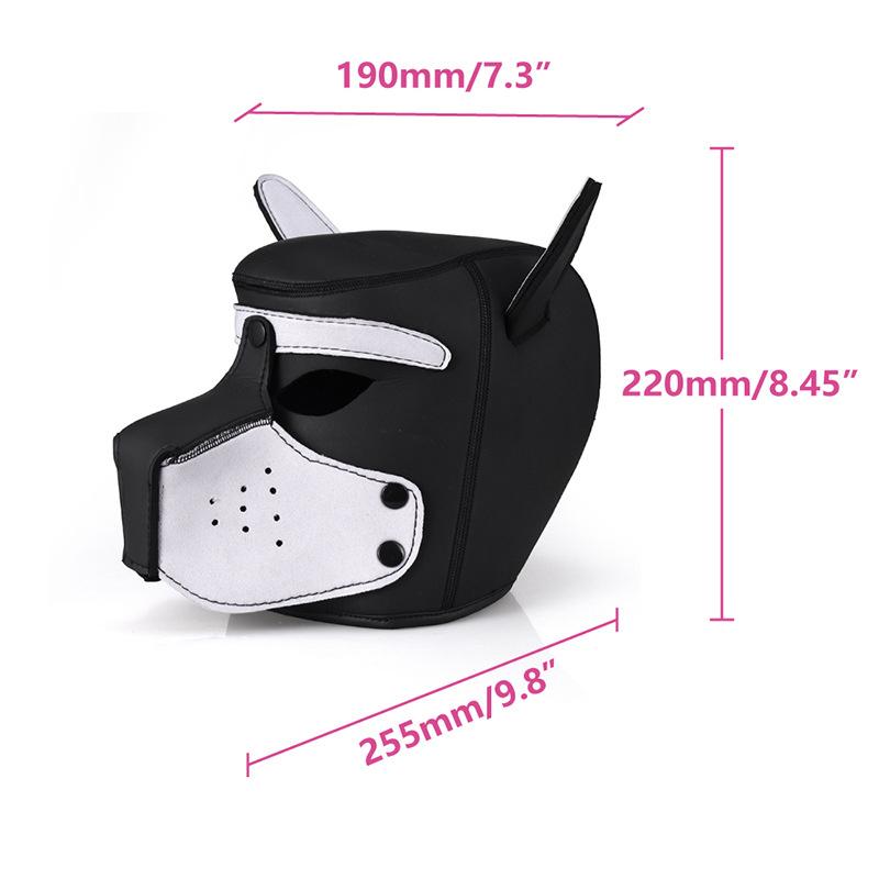 Kvinner Halloween Carnival Mask Sexy Voksen Cosplay Rollespill Hund helhodemaske Myk polstret lateksgummi valpemaske for ansikt