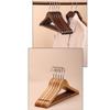 Wooden Hangers 5pcs Solid Wood Coat Hanger Heavy Duty, Smooth Finish High-Grade Wooden Clothes Hanger with Non Slip Pant Bar, 360° Swivel Hook