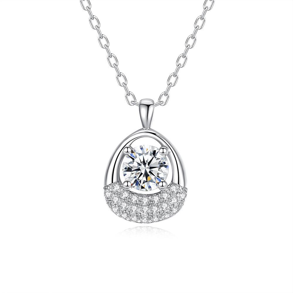 S925 Sterling Silver Moissanite Cross Pendant Clavicle Necklace for Women Luxury Sparkling Fine Jewelry Gift