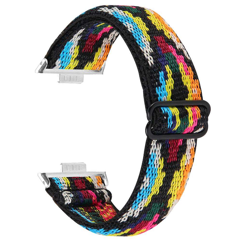For Huawei Watch Fit 3 Nylon Watch Strap Pattern Print Adjustable Elastic Wrist Band