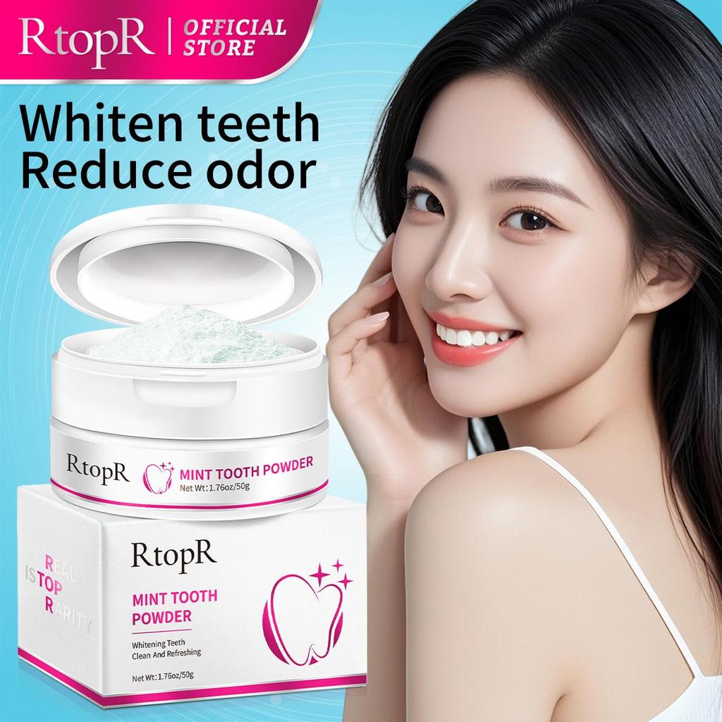 RtopR Teeth Whitening Powder Gentle Activated Mint Extract Teeth Whitening Natural Teeth Bleaching