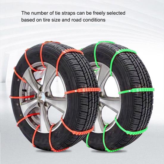10 buc. Lanțuri reutilizabile pentru cauciucuri de zăpadă pentru mașină, camion, lanțuri de urgență anti-alunecare, potrivire universală, reglabile, lanțuri antiderapante pentru biciclete