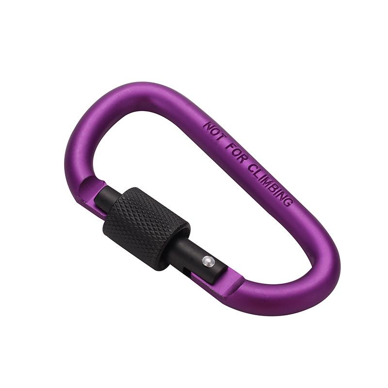 Aluminum D-Shaped Carabiner: Outdoor Keychain & EDC Gear Snap Hook