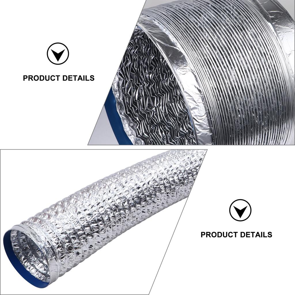 2M Double Layer Flexible Air Duct Hose Aluminum Foil Vent Pipe Leak Proof for Kitchen Exhaust Hvac Installation