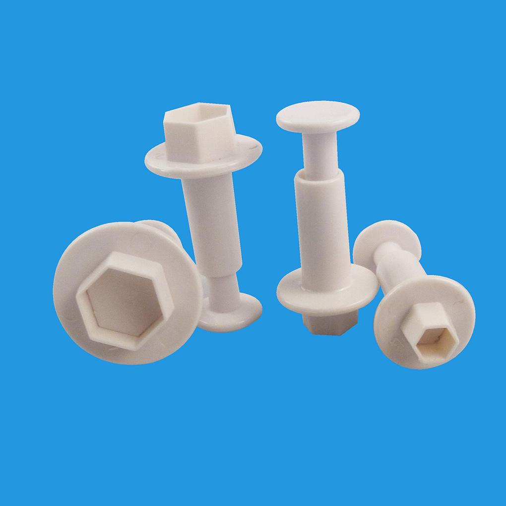 4pcs Hexagon Shaped Plastic Biscuits Spring Cutting Dies Geometric Cake Baking Utensils Molds Mould