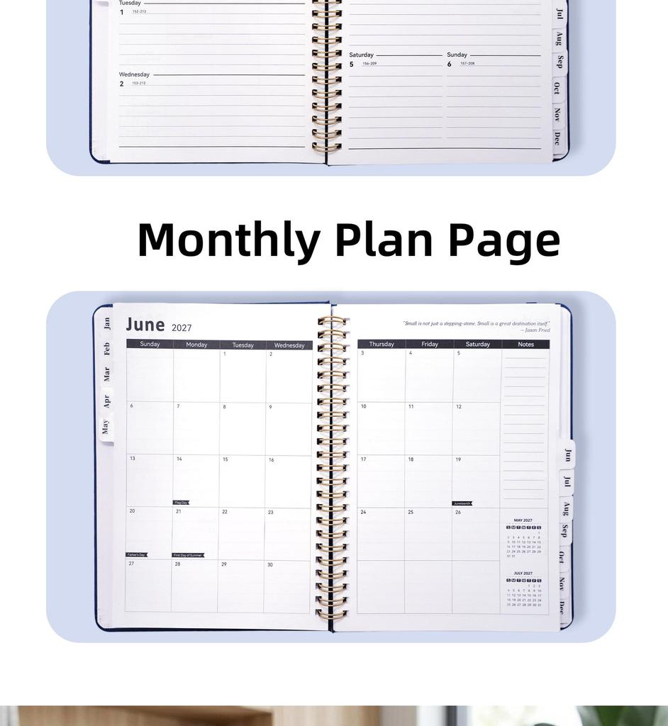 2027 A5 Custom English Spiral Weekly Planner Notebook