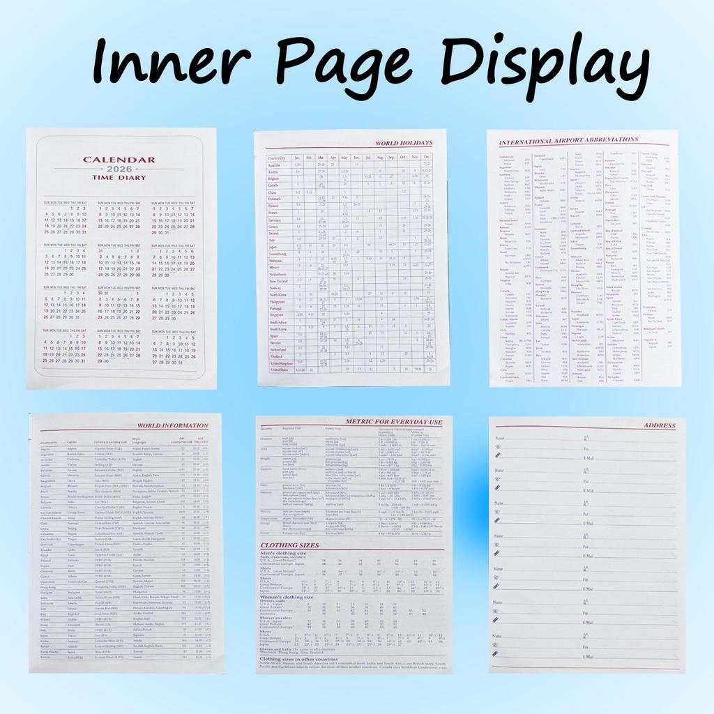 2026 Weekly Planner Notebook (Jan-Dec), 21.5cmx15.5cm A5 Planner PU Magnetic Relief Cover, Agenda 2026 Appointment Book