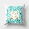 Tropical  Letter Flower Plant Polyester Pillowcase Sofa Living Room Home Decoration Car Waist Cushion Cover