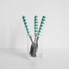 Retro Pattern Dessert Cutlery / Mint Stripe