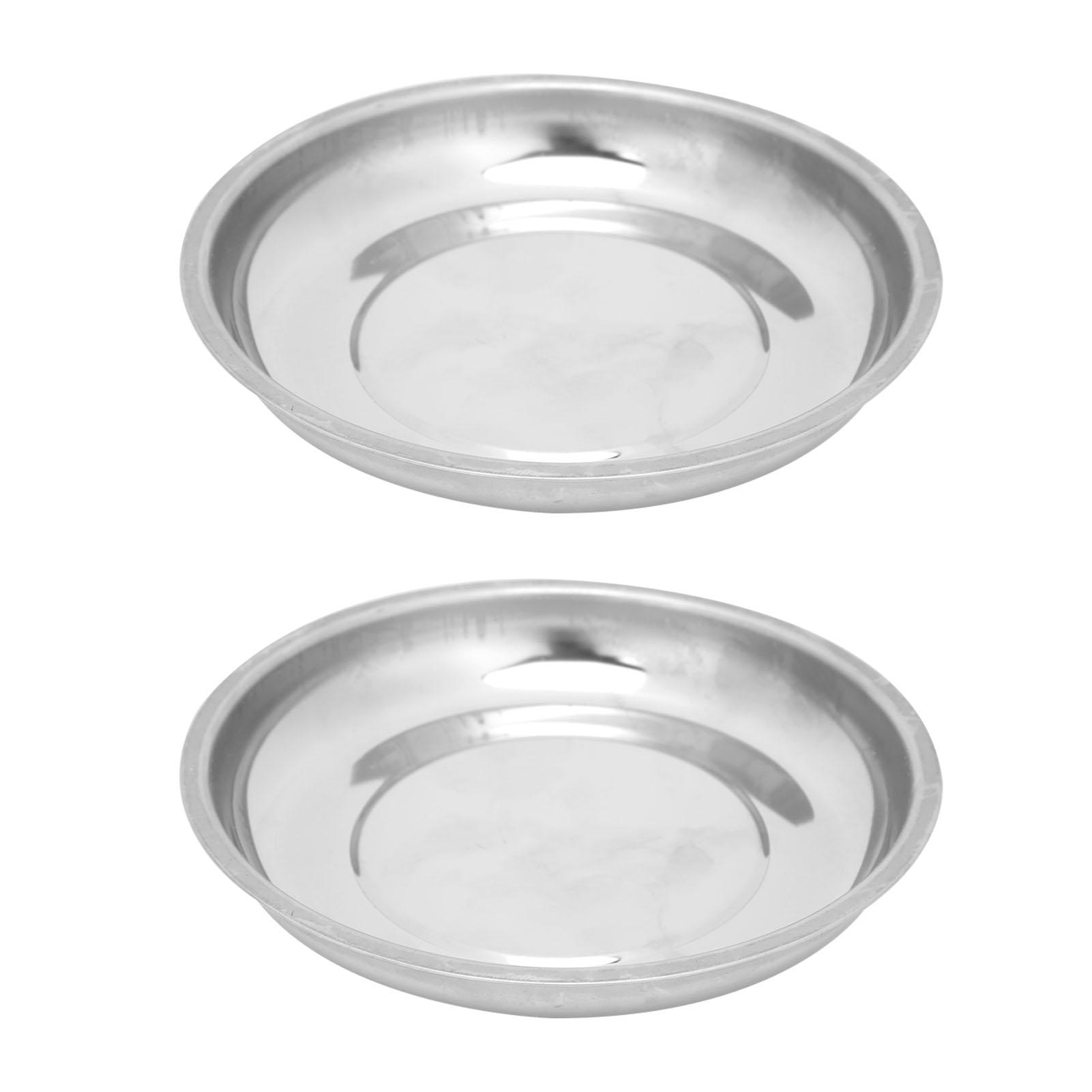 

2pcs 6in Magnetic Parts Tray Stainless Steel Tool Holder Bowl Automotive Service Set