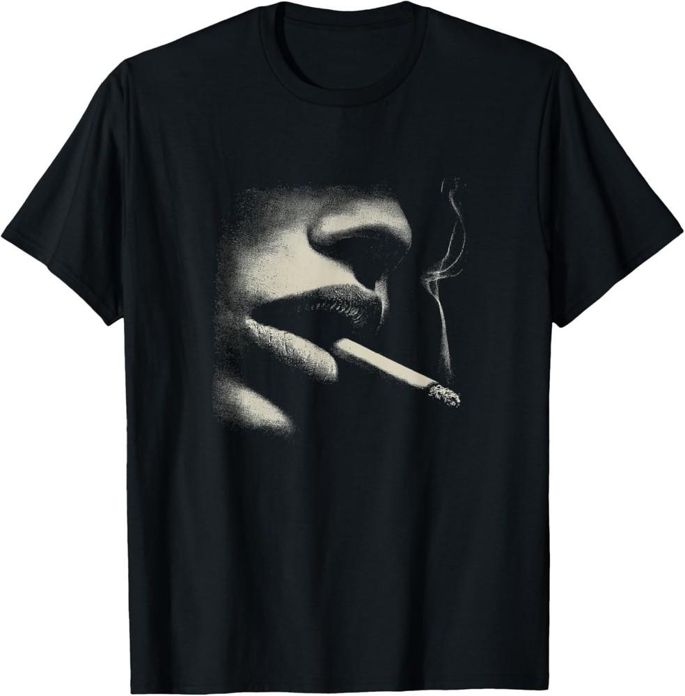 Cigarette Portrait Smoking Face Minimal Style TShirt Unisex T-Shirt XXL