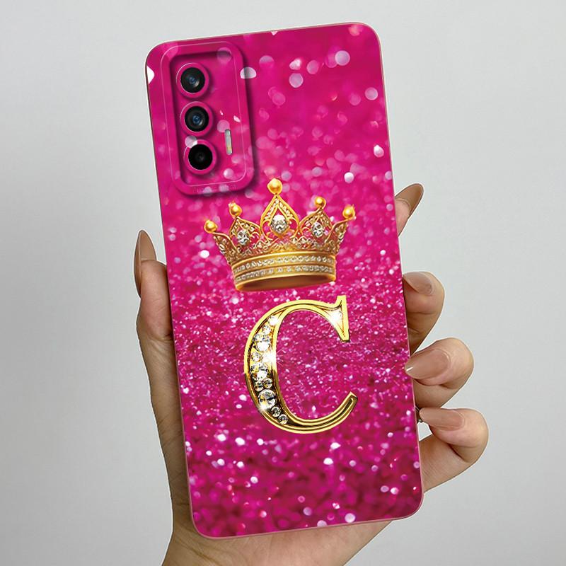 For Realme GT Neo Flash / Neo 2T / Q3 Pro 5G Fashion Initial Letter Couple Phone Case Soft Silicone TPU Lens Protective Casing