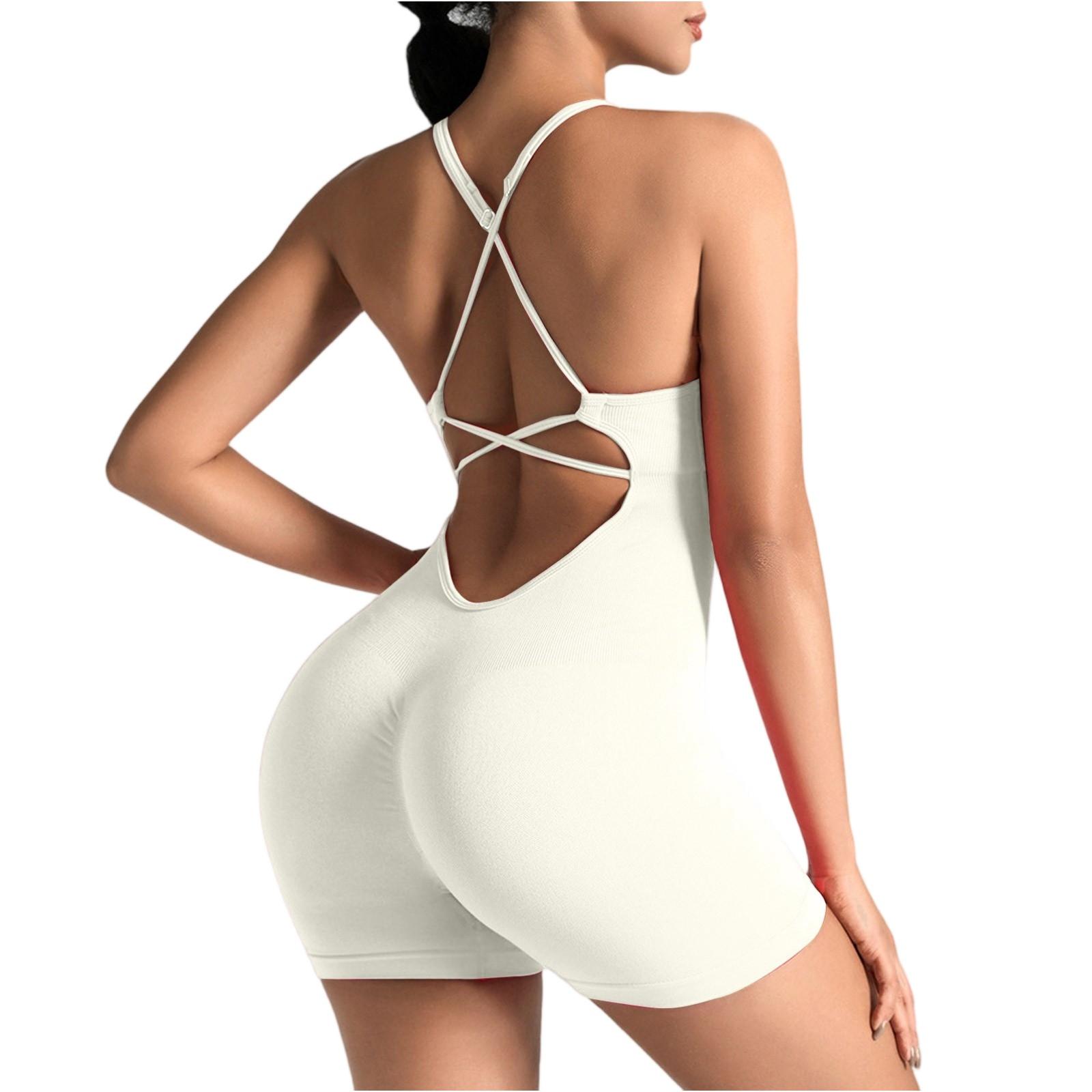 

Women s Fashion Tight Peach Hip Lifting One-piece Yoga Wear Fitness Shaping One-piece Suit бежевий