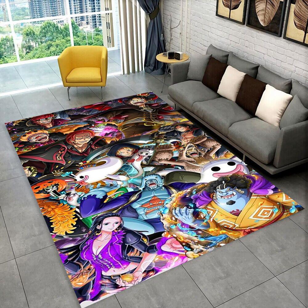 One P-Piece Cartoon Anime Carpet Rug for Playroom Bedroom Living Room Sofa Home Decor,kids Game Area Rug Non-slip Floor Mat