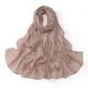 Plain Rhinestone Crystal Bubble Chiffon Hijab Shawls Long Bling Bling Wrap Ramadan Muslim Hijab Bufandas Women Islamic Turban